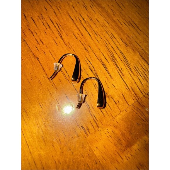 14k Gold Plated Sterling Silver Water Drop Design Minimal Earrings Jewelry Women - Picture 2 of 7